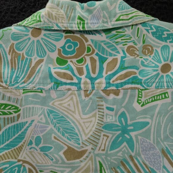 Jane Ashley Womens Button Up Multi-Color Size Large 100% Cotton Long Sleeve - Picture 12 of 12